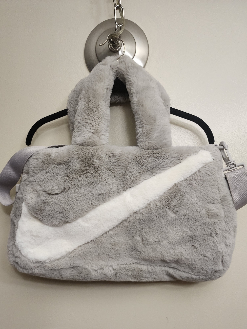 Nike Faux Fur Bag - Gray